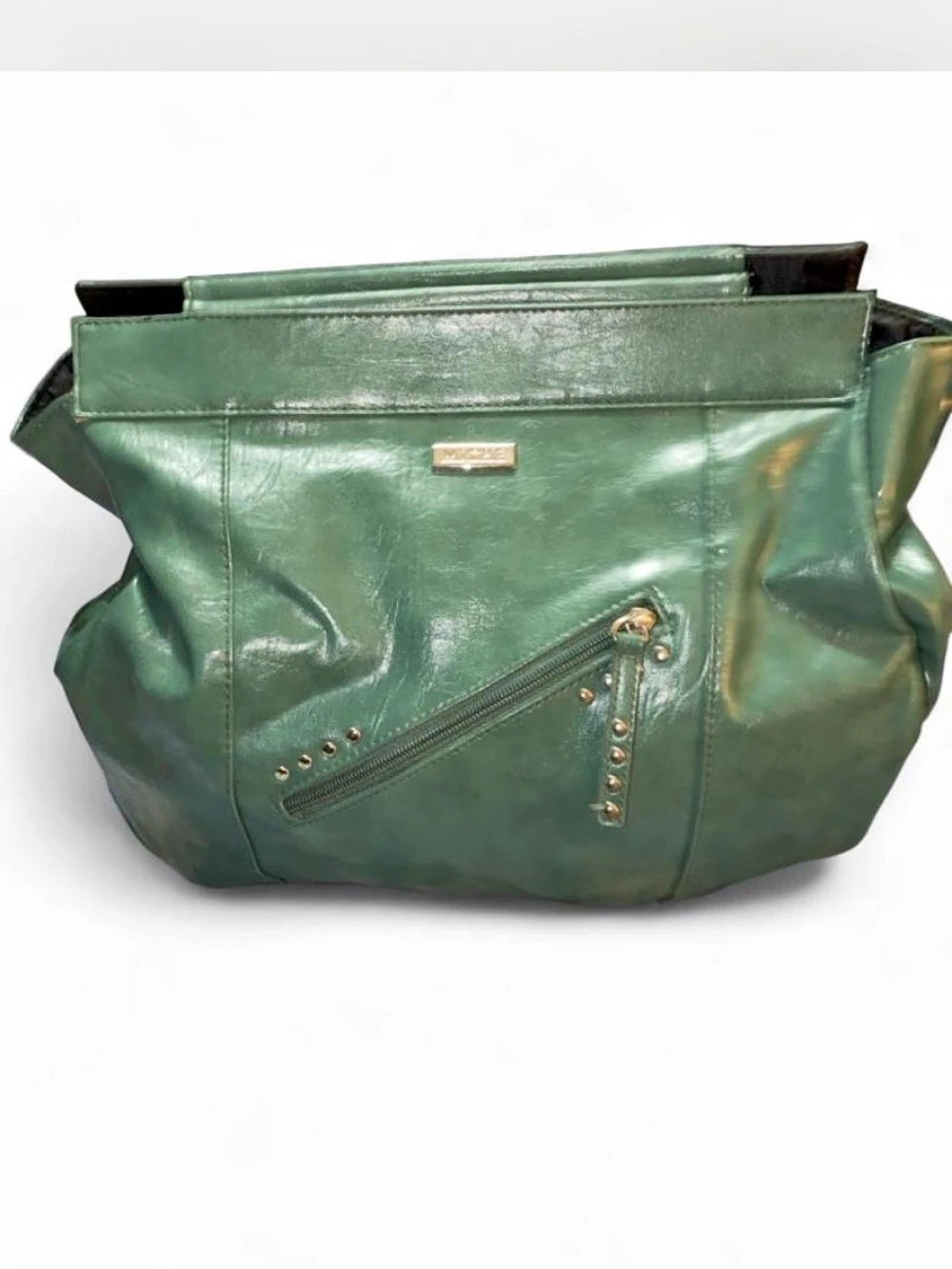 Rosalyn Miche Green Leather Shoulder Bag